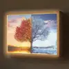 Seizoenen - Kunst - Boom - Herfst - Winter Light Box met batterij (Wandlamp) middel -z3d_website