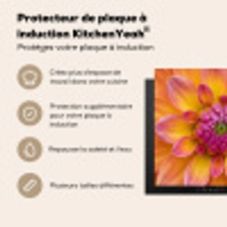 Dahlia - Bloem - Oranje Inductie beschermer vinyl 3mm middel -usfeer2_FR