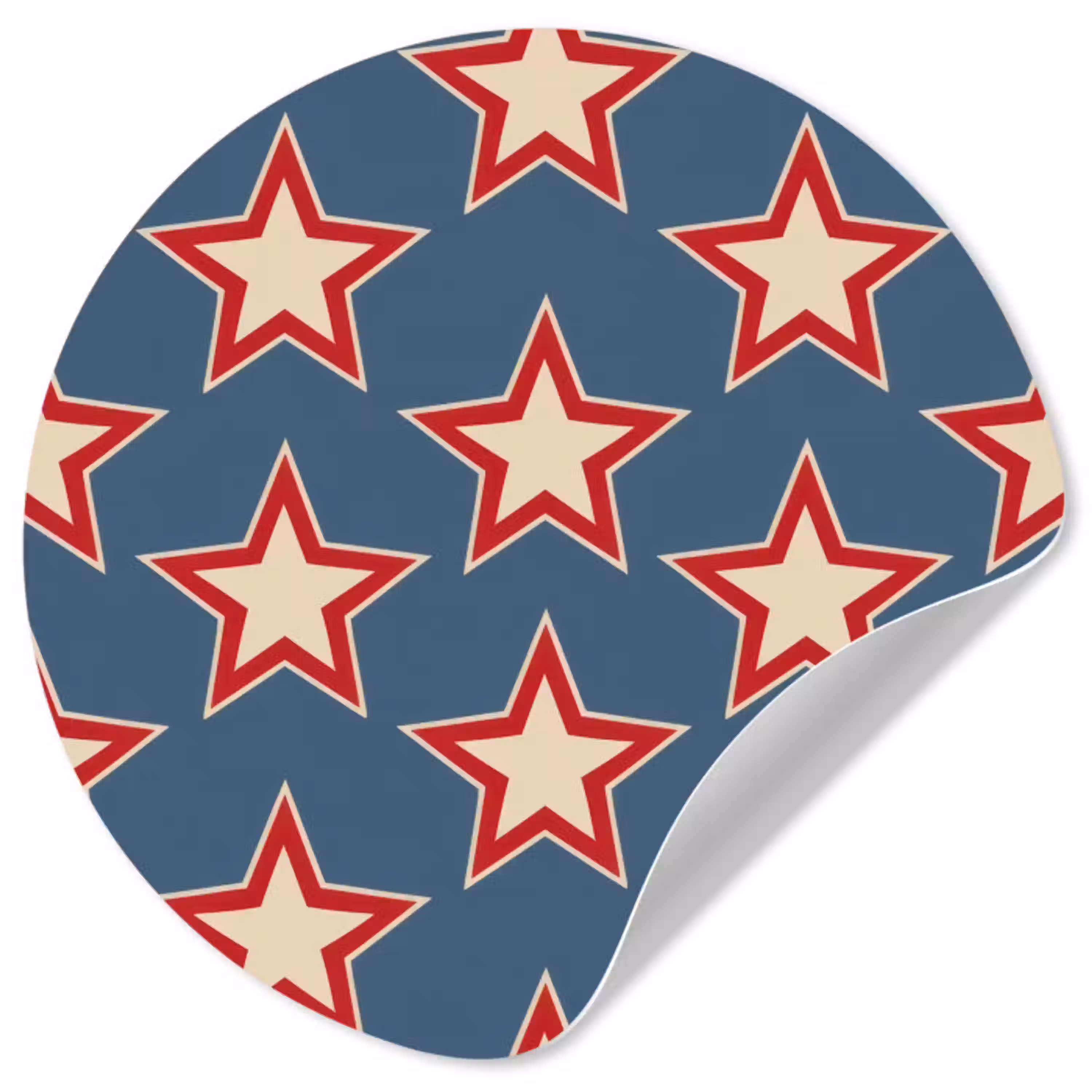 Ster - Klassiek - Blauw Wandcirkel behangsticker klein 186 -3d