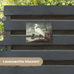 Reiger - Planten - Wolken - Wit tuinposter los doek klein -sfeer3