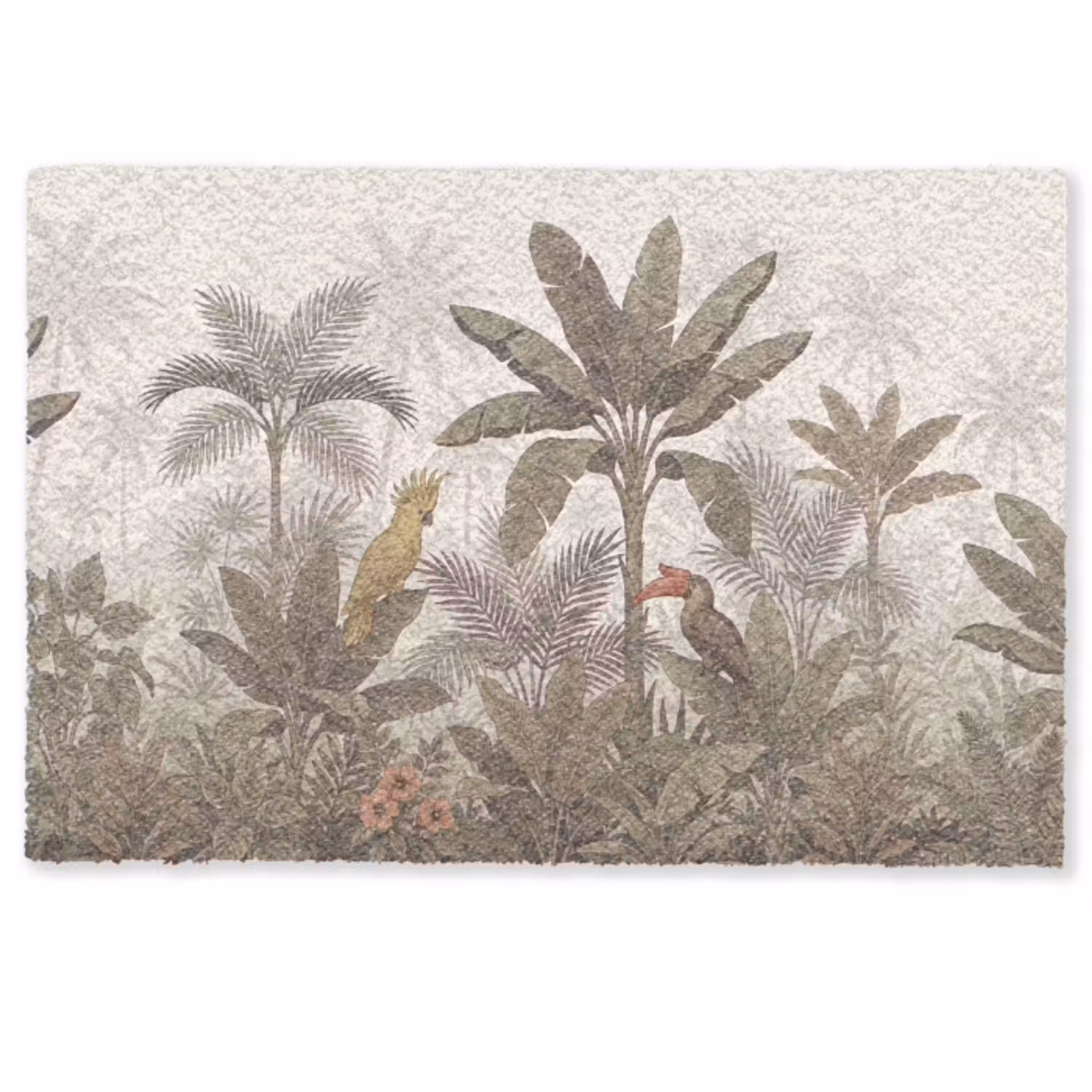Vogel - Jungle - Tropisch - Illustratie - Groen Deurmat klein -zkaufland3d