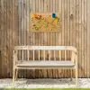 Wereldkaart - Zand - Kleurrijk - Zomer Tuinposter op houten frame 2 cm dik klein -sfeer4