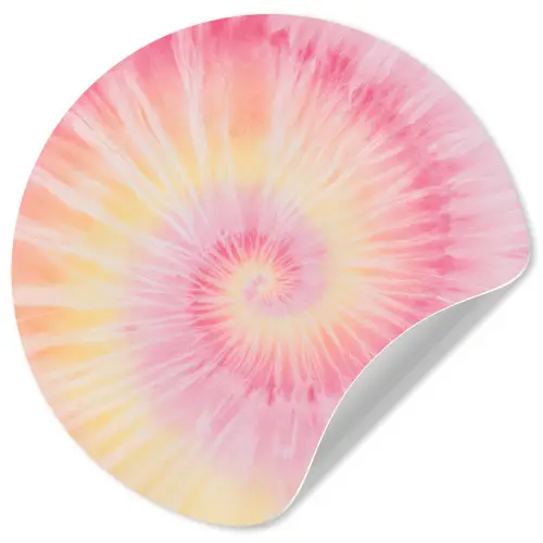 Patroon - Tie Dye - Pasteltinten - Roze Wandcirkel behangsticker klein -3d