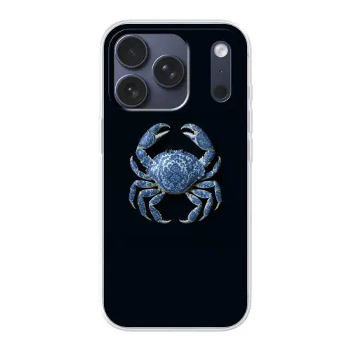 Krab - Delfts blauw - Dieren Telefoonhoesje iPhone 17 Pro klein -3d