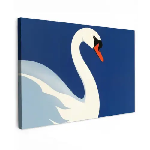 Zwaan - Wit - Snavel - Illustratie Tuinposter op houten frame 2 cm dik klein -3d