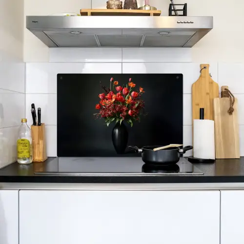 Boeket - Tulpen - Vaas - Rood Inductie beschemer met haakjes klein -sfeer2