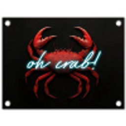 Krab - Rood - Neon - Quote tuinposter los doek klein -3d