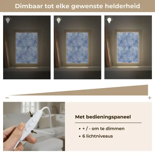 Modern - Abstract - Blauw Light Box met kabel (Tafellamp) klein 925 -USP_dimbaarNL