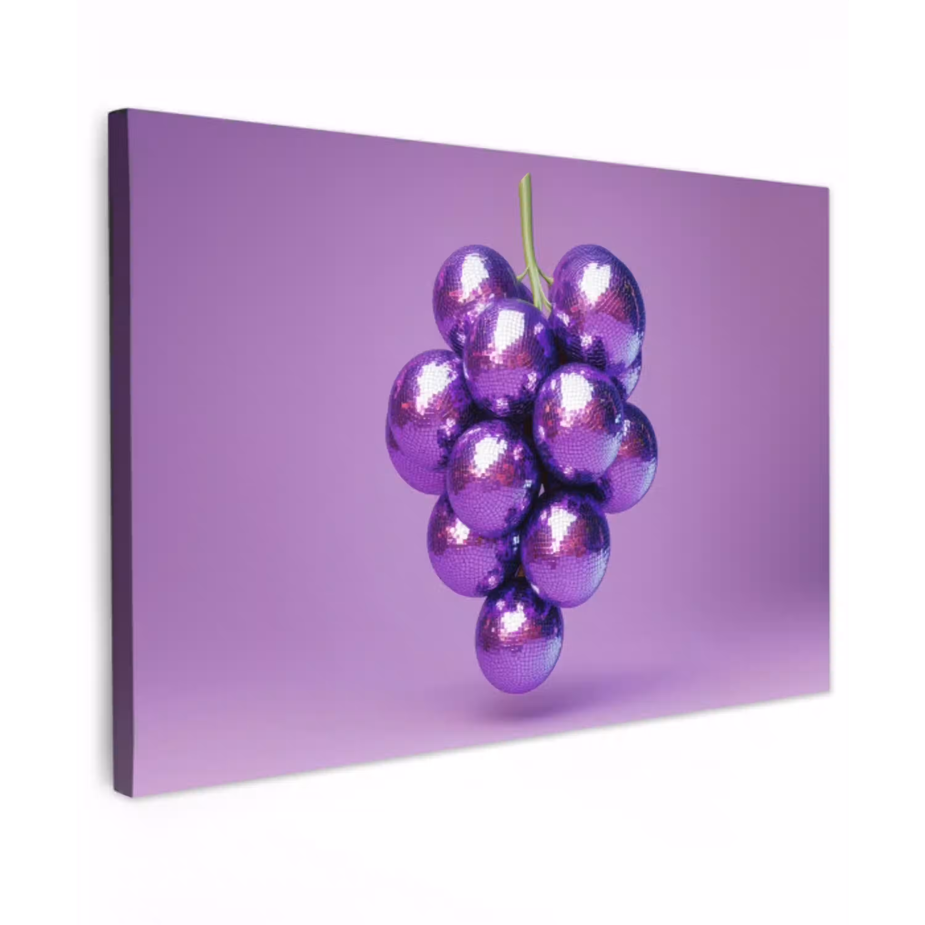 Druif - Disco - Glitter - Paars canvas 2cm klein -z3d
