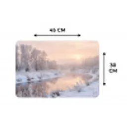 Rivier - Winter - Landschap - Sneeuw - Zonsopgang Placemat vinyl groot -specs