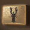 Kreeft - Zwart - Goud - Luxe Light Box met batterij (Wandlamp) middel -z3d_website