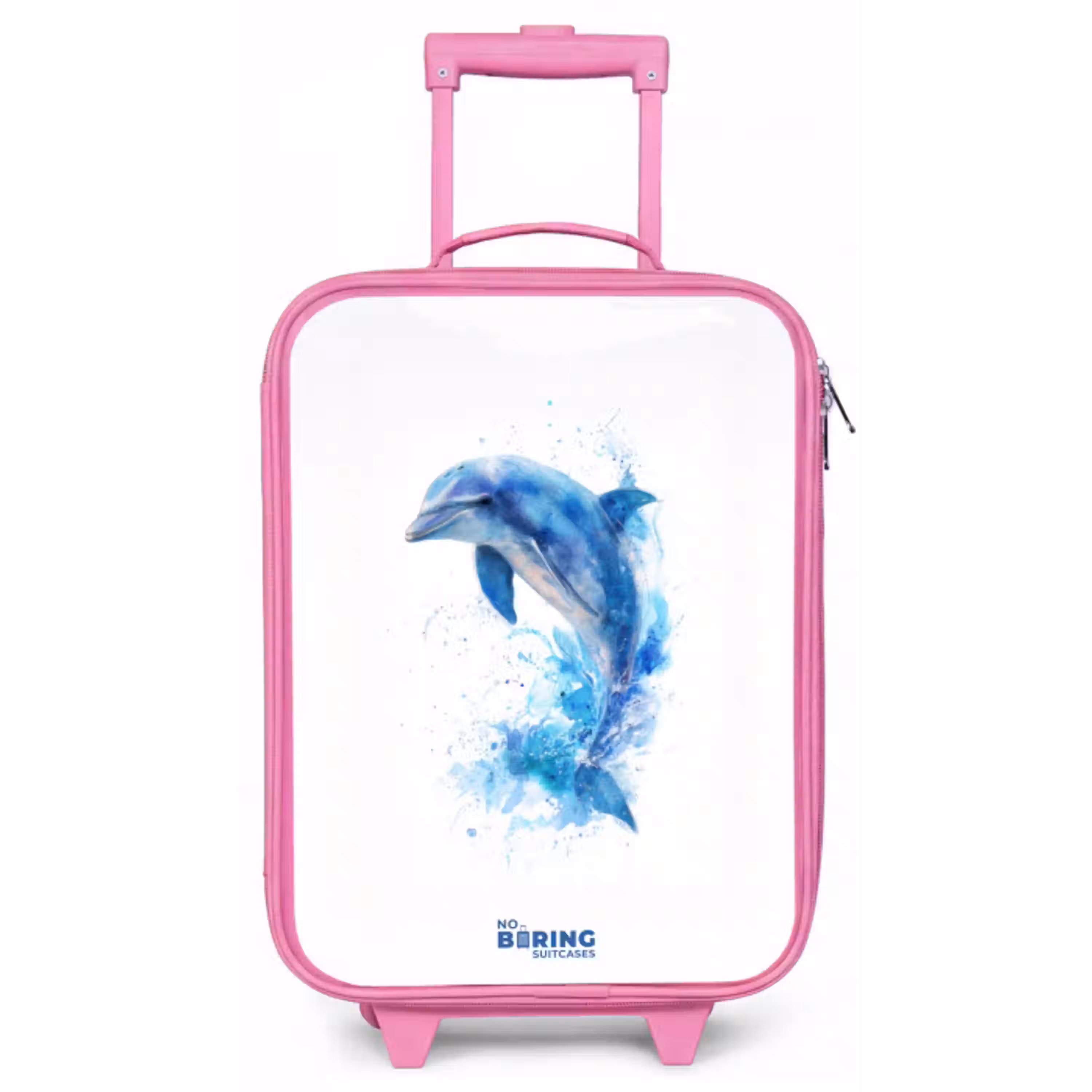 Springende blauwe dolfijn Kinderkoffer - Roze klein -zz3dotto