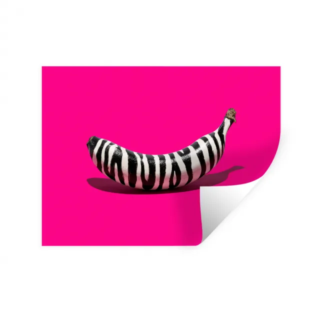 Muursticker - Banaan - Zebraprint - Roze