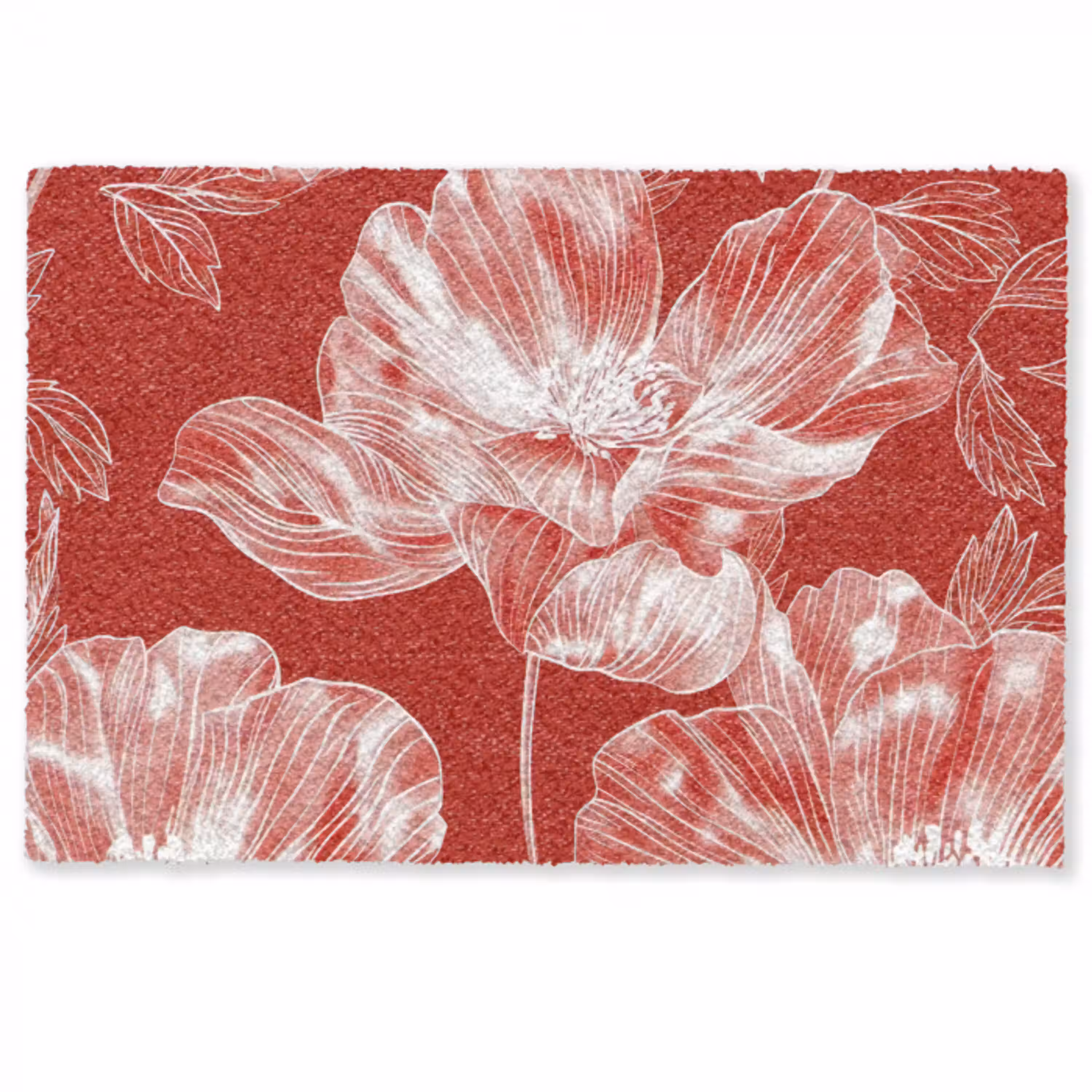 Bloemen - Patroon - Rood - Wit Deurmat klein -zkaufland3d