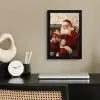 Kerst - Kerstman - Winter - Open Haard fotolijst zwart zonder passe partout klein -sfeer1