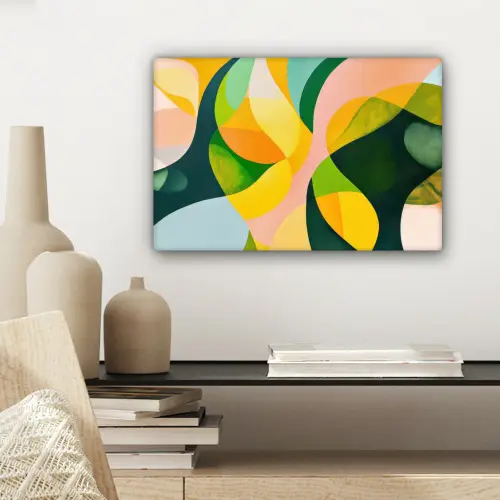 Abstract - Geel - Roze - Groen canvas 2cm klein -sfeer6