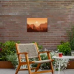 Landschap - Woestijn - Cactussen - Zon Tuinposter op houten frame 2 cm dik klein -sfeer3