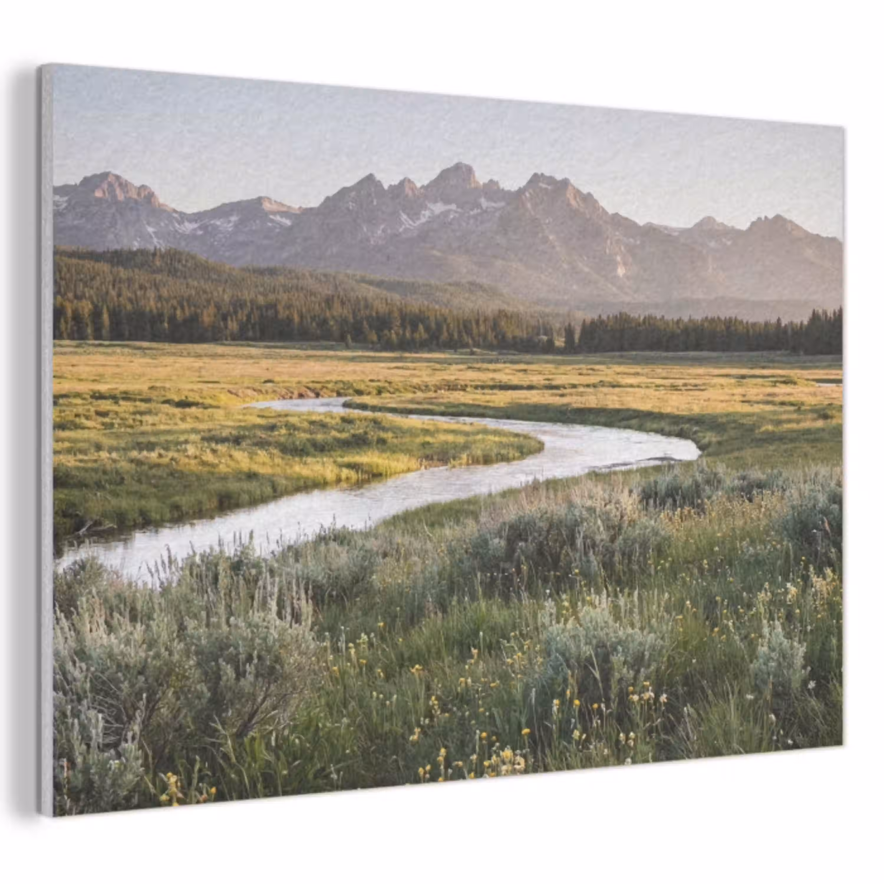 Berglandschap - Rivier - Bos PET vilt klein -3d