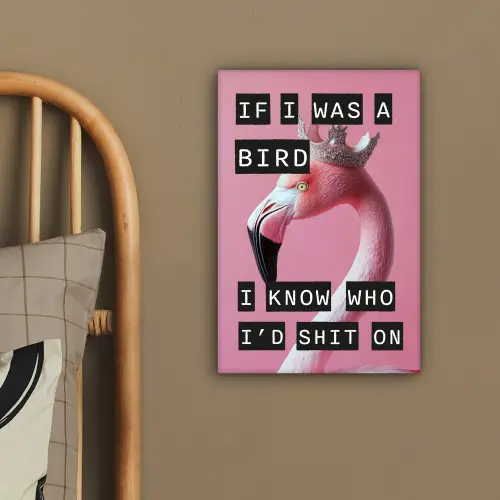 Flamingo - Roze - Vogel - Decoratie canvas 2cm klein -sfeer3