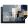 Rechthoeken - Abstract - Blauw Inductie beschermer vinyl 3mm klein -3d