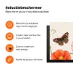 Vlinders - Klaprozen - Illustratie - Kleurrijk Inductie beschermer vinyl 3mm klein -zzzzzzz-td-ups