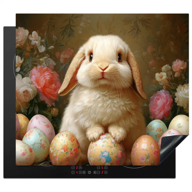 Konijn - Paaseieren - Stilleven Inductie beschermer vinyl 3mm middel -3d