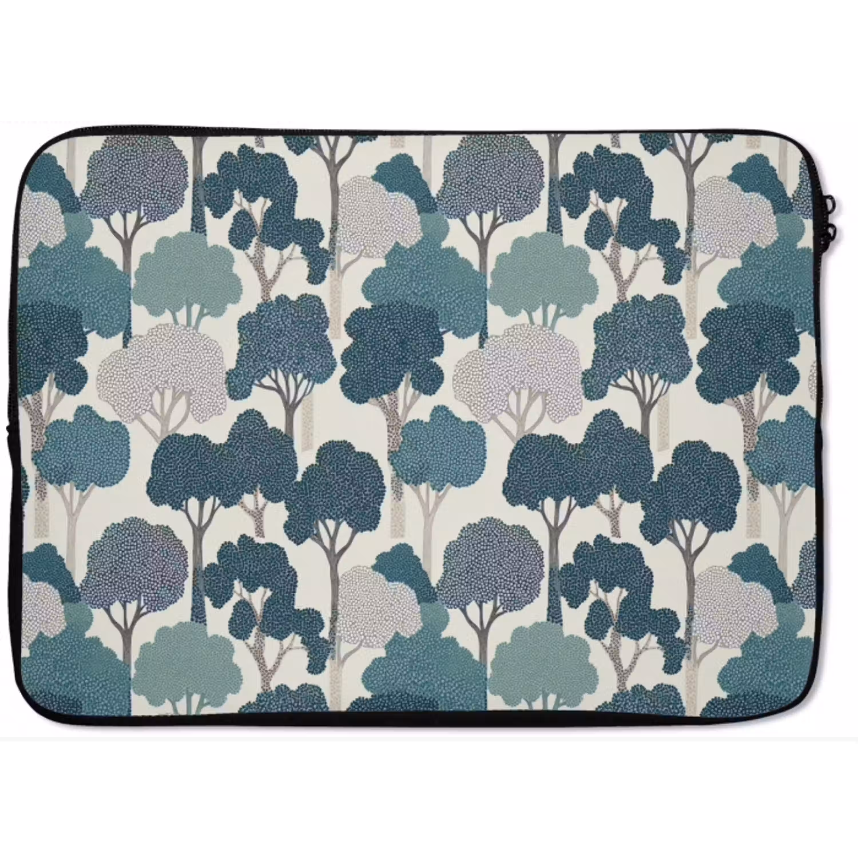 Modern - Bomen - Bos - Patroon - Blauw laptophoes neopreen klein 279 -zkaufland3dotto