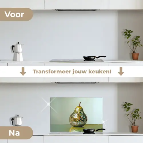 Fruit - Disco - Art - Glitter keuken achterwand spatscherm klein -voor_na_NL