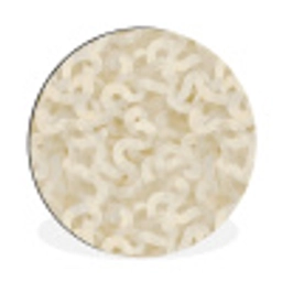Abstract - Lijnen - Beige Wandcirkel aluminium klein 190 -3d