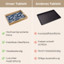 Botanisch - Patroon - Blauw Dienblad Rechthoek middel 911 -USP_VergelijkingDE