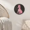 Zebra - Roze - Gestreept Akoestische PET Vilt - Rond klein -sfeer4