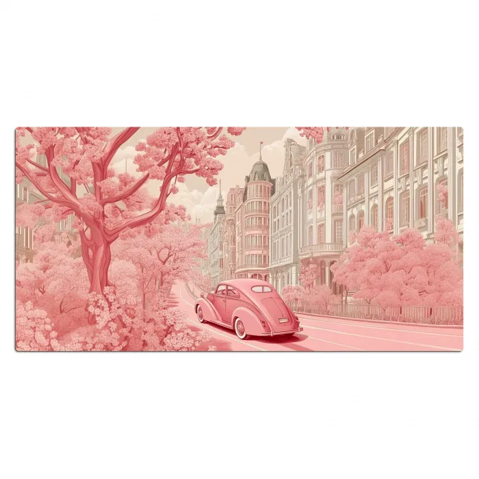 City - Car - Pink Muismat XXL klein -3d_leeg