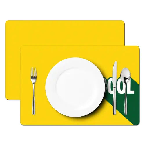 Cool - Geel - Groen Placemat vinyl groot -zzsfeer2_Kitchenyeah-website