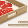 Rode hibiscusbloem - Textuur achtergrond - Beige Dienblad Rechthoek middel -USP_HandgreepNL