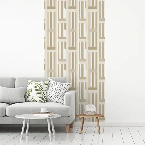 Modern - Geometrisch - Beige fotobehang vinyl groot 64 -woonkamer