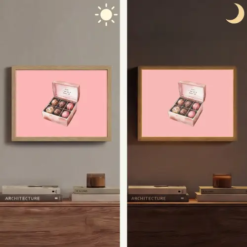 Doosje - Bonbons - Liefdevolle - Tekst Light Box met batterij (Wandlamp) middel -sfeer3