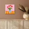 Tulpen - Roze - Vaas aluminium wit klein -sfeer4