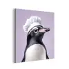 Pinguïn - Koksmuts - Lief - Paars aluminium wit klein -3d