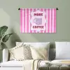 More coffee - Roze - Paars - Strepen - Mok Wandkleed katoen klein -sfeer7