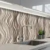 Golven - 3D - Crème keuken achterwand 2 middel 871 -3d_schuin