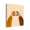 Illustratie - Mokken - Proosten - Bruin aluminium wit klein -3d
