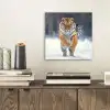 Tijger - Landschap - Sneeuw - Winter - Dieren aluminium wit klein -sfeer1