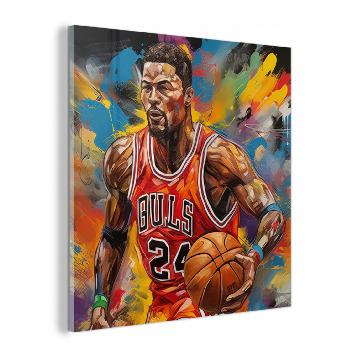 Basketbal - Verf - Kleuren - Rood plexiglas 5mm klein -z3d