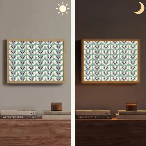 Retro - Modern - Groen Light Box met batterij (Wandlamp) middel 907 -sfeer3
