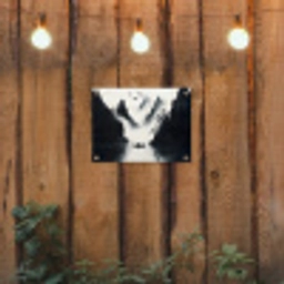 Roeiboot - Mistig - Bergen - Vogels tuinposter los doek klein -sfeer1