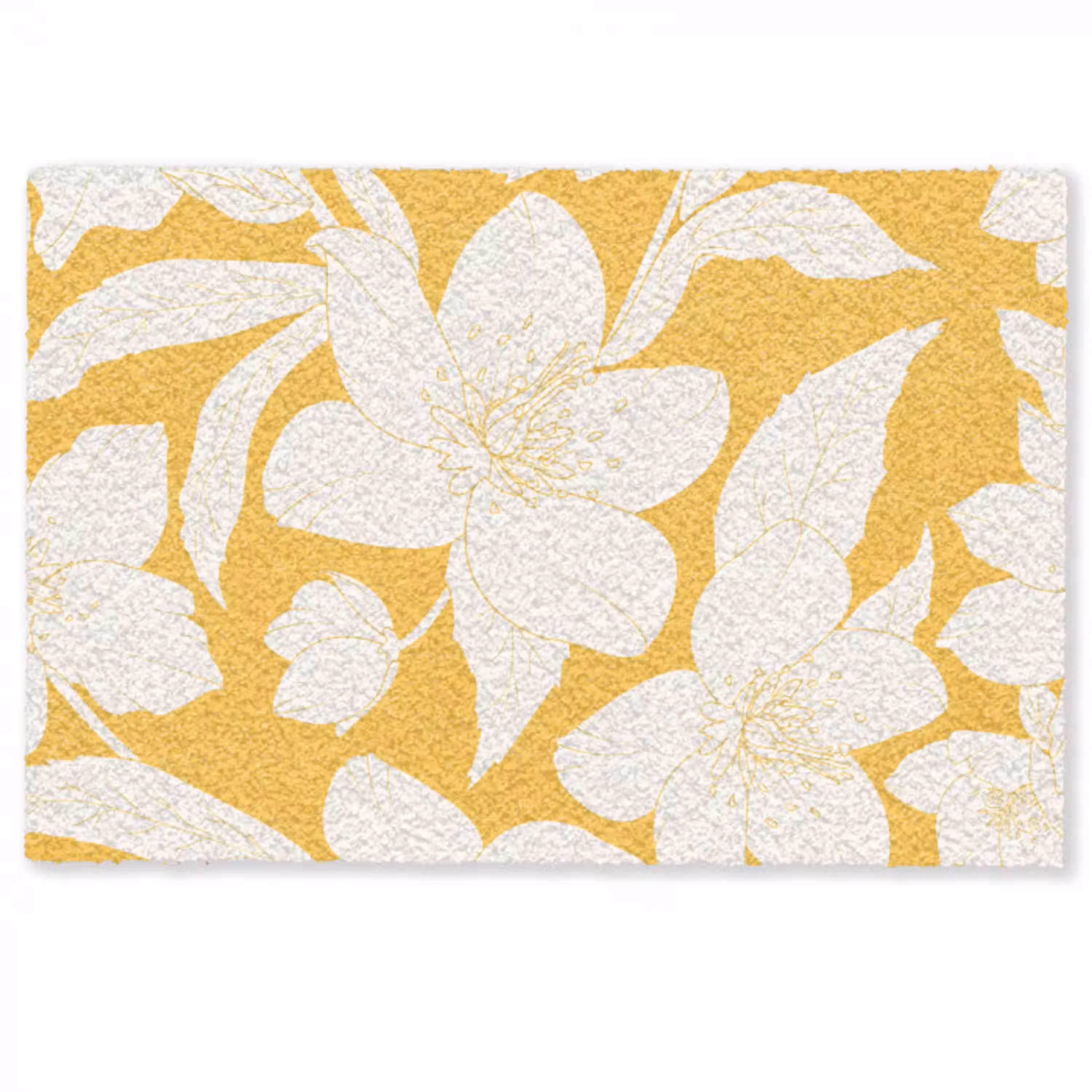 Bloemen - Patroon - Geel - Wit Deurmat klein -zkaufland3d