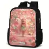 Bloemenfee in roze sprookjeswereld Rugzak - Zwart middel -schuin