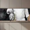 Vissen - Chef - Zwart - Wit keuken achterwand 2 middel zz_3dshopping