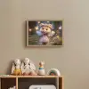 Teddybeer - Bloemenkrans - Vlinders - Elfenvleugels Light Box met batterij (Wandlamp kind) middel -sfeer2_kind