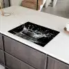 Water - Zwart - Abstract Inductie beschermer vinyl 3mm klein -sfeer8